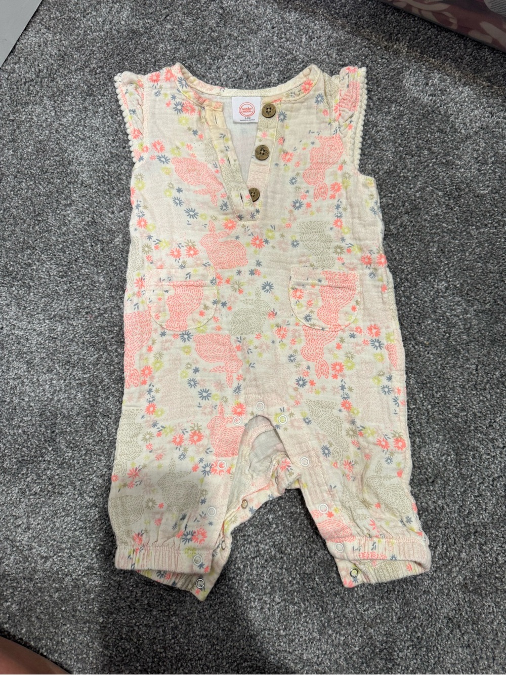 Baby Girls Floral Bunny Romper